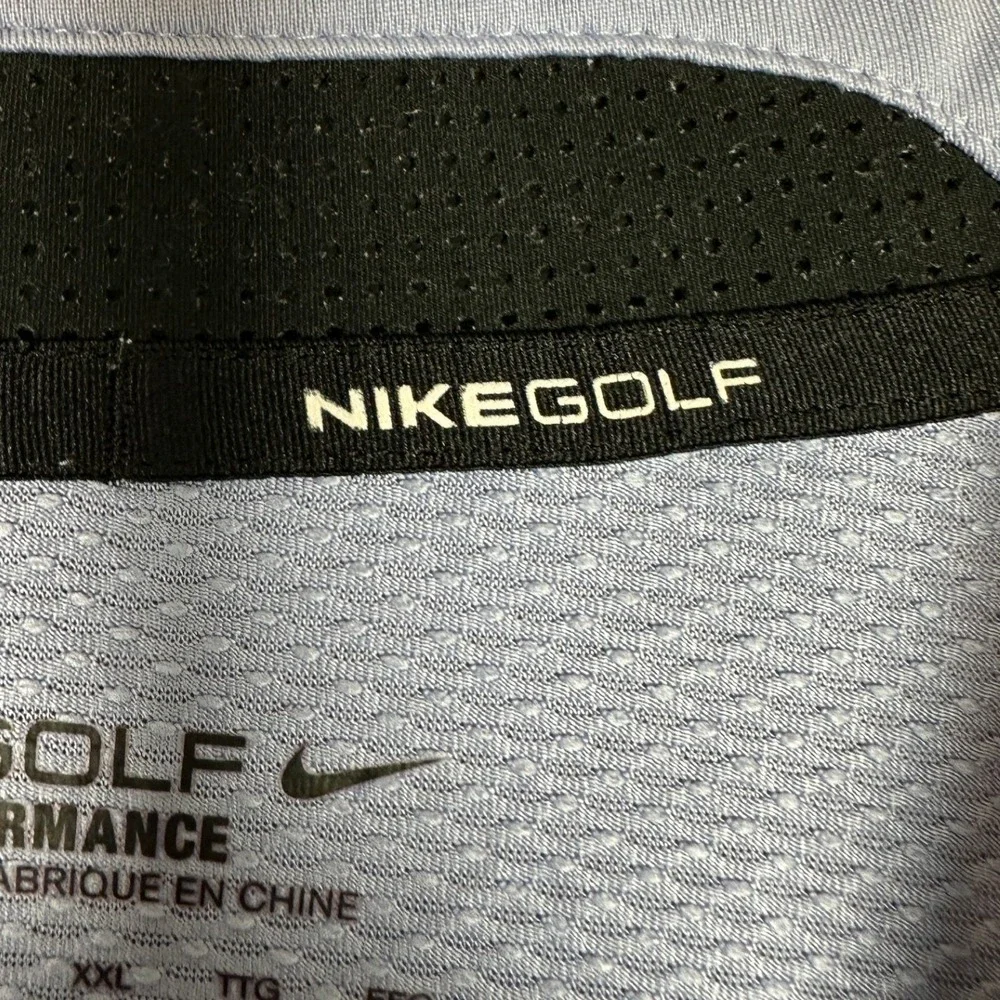 Nike Golf Polo Shirt Mens 2XL Blue Grey Tour Performance Dri-FIT Rugby Stretch
